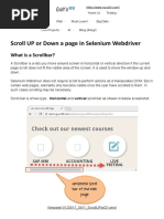 Scroll UP or Down a Page in Selenium Webdriver