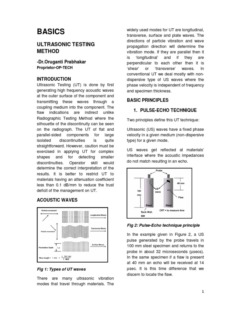 Basics: Ultrasonic Testing Method | PDF | Waves | Attenuation