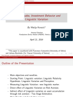 Risk Attitudes, Investment Behavior and Linguistic Variation