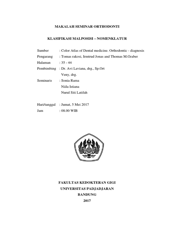Klasifikasi Malposisi Gigi dalam Ortodonti | PDF | Kajian Bahasa Asing