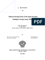 Efficient Floating Point 32-Bit Single Precision Multipliers Design Using VHDL