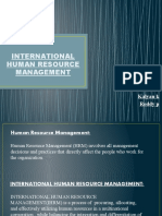 International Human Resource Management: Presented By: Charantej CH Kalyan K Reddy P