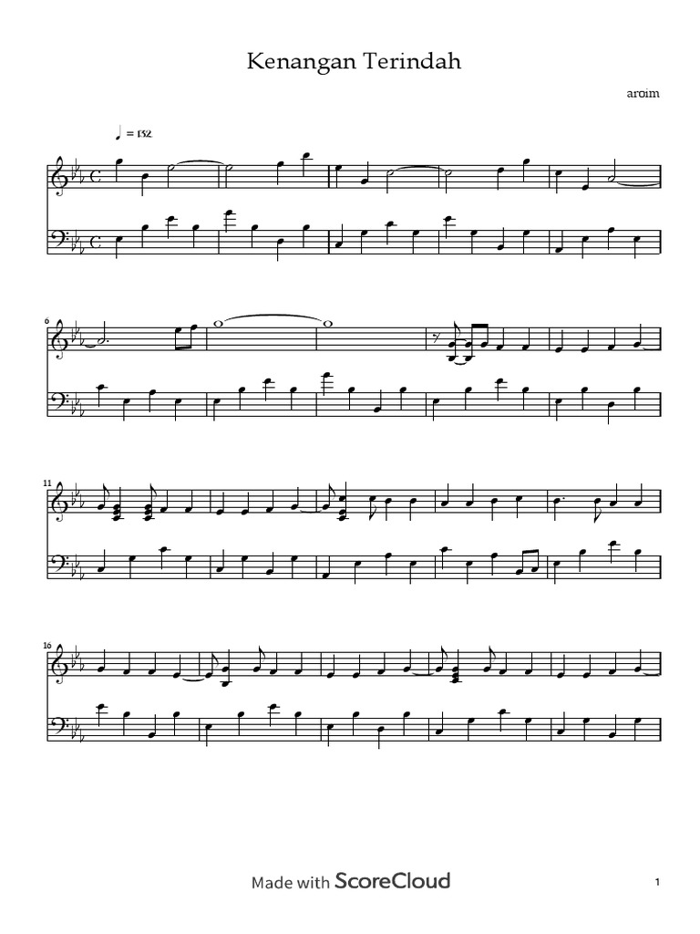Sheet Piano Kenangan Terindah Samson PDF | PDF