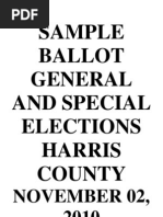Download Sample Ballot November 2010 Harris County Texas by Texas Watchdog SN39602820 doc pdf