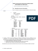 Exercicio de Normalizacao Banco de Dados