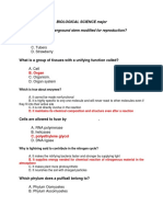 Biological Science Major MCQ Review