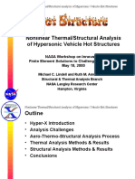 Nonlinear Thermal/Structural Analysis of Hypersonic Vehicle Hot Structures