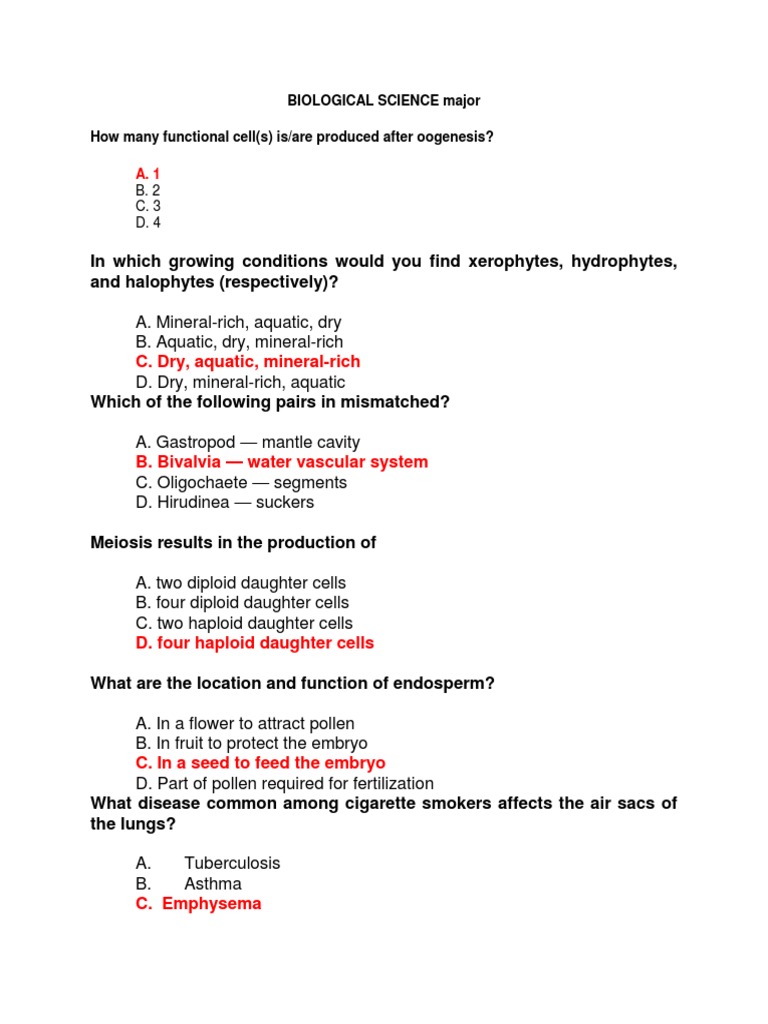 Key Concepts in Biological Science Exam | PDF | Mitosis | Cell (Biology)