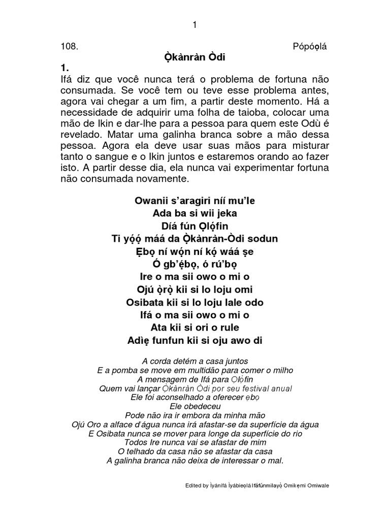 108.okanran Odi PDF | PDF | Natureza | Religião e crença