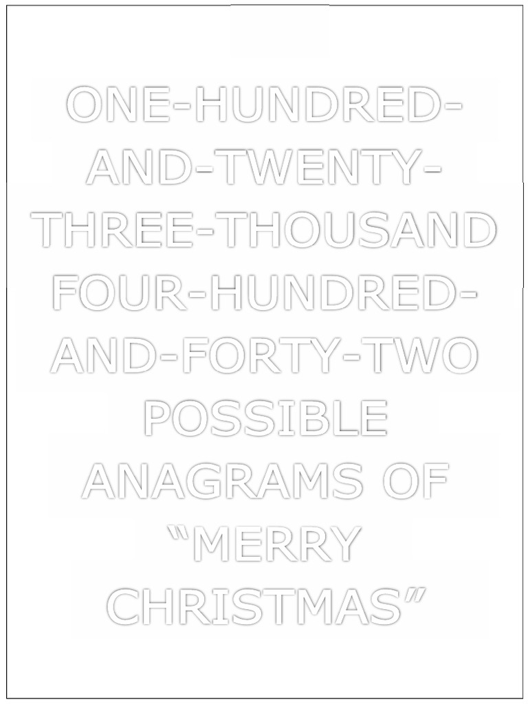 Merry Christmas Anagram 