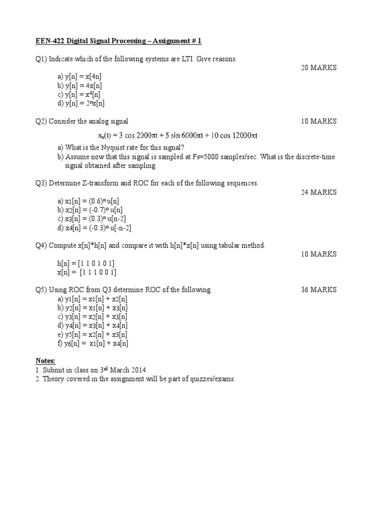 LTI Systems and Z-Transform Assignment | PDF | Teaching Methods ...