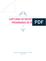 Capturas de Registro y Programas de PHP