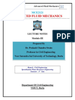 Advanced Fluid Mechanics: Lecture Notes Module-III
