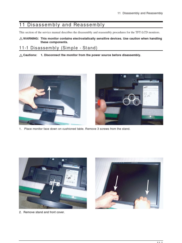 Samsung Monitor Disassembly Guide | PDF