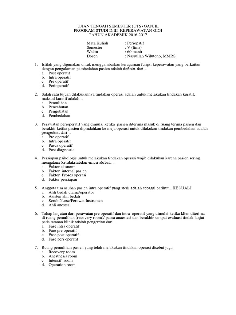 Soal Perioperatif Docx