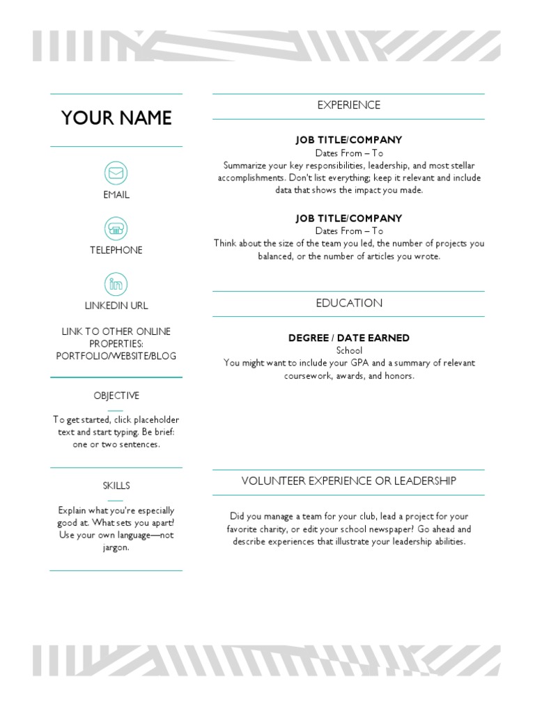Resume Template Guide | PDF | Business | Self-Improvement