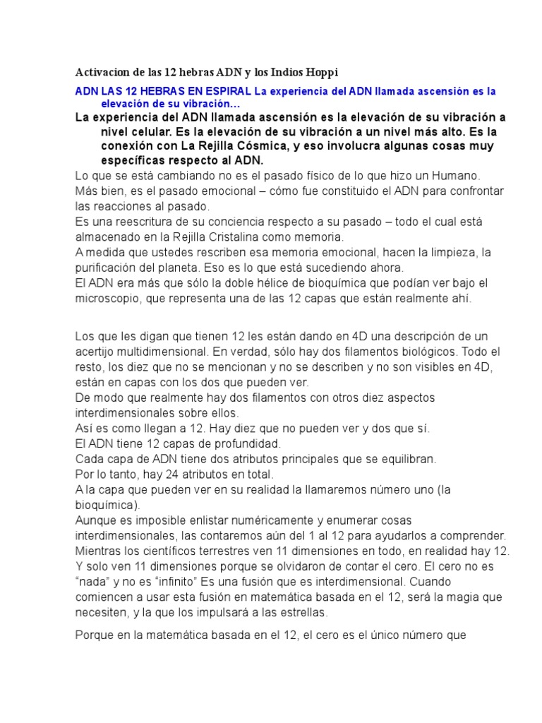 Activación de las 12 Hebras de ADN | PDF | Adn | Oración