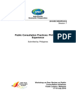 Public Consultation Practices: Philippines Experience: Session: 7