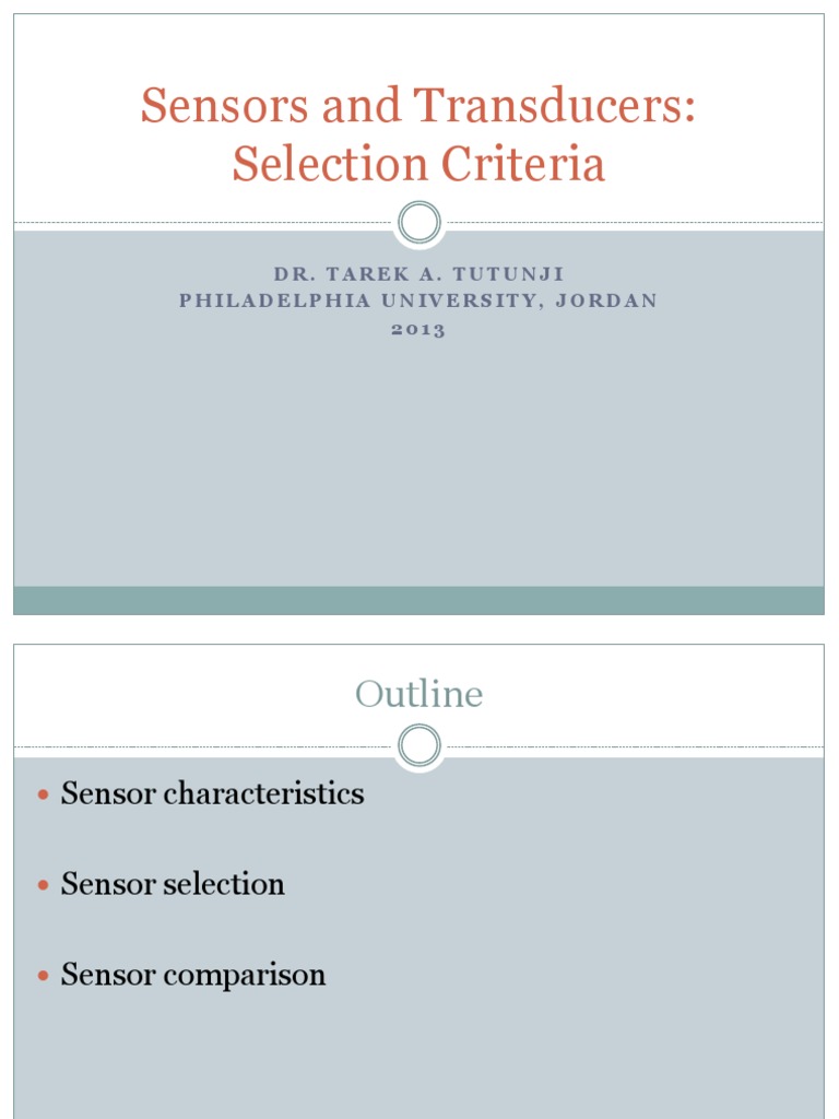 Sensors Selection Criteria | PDF | Sensor | Linearity