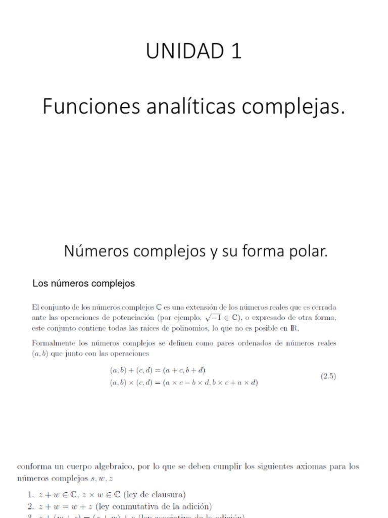 1 1 Numeros Complejos Y Su Forma Polar