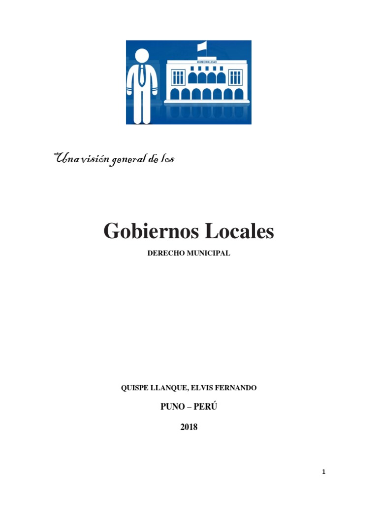 Estructura y Funciones de Gobiernos Locales | PDF | Alcalde | Gobierno ...