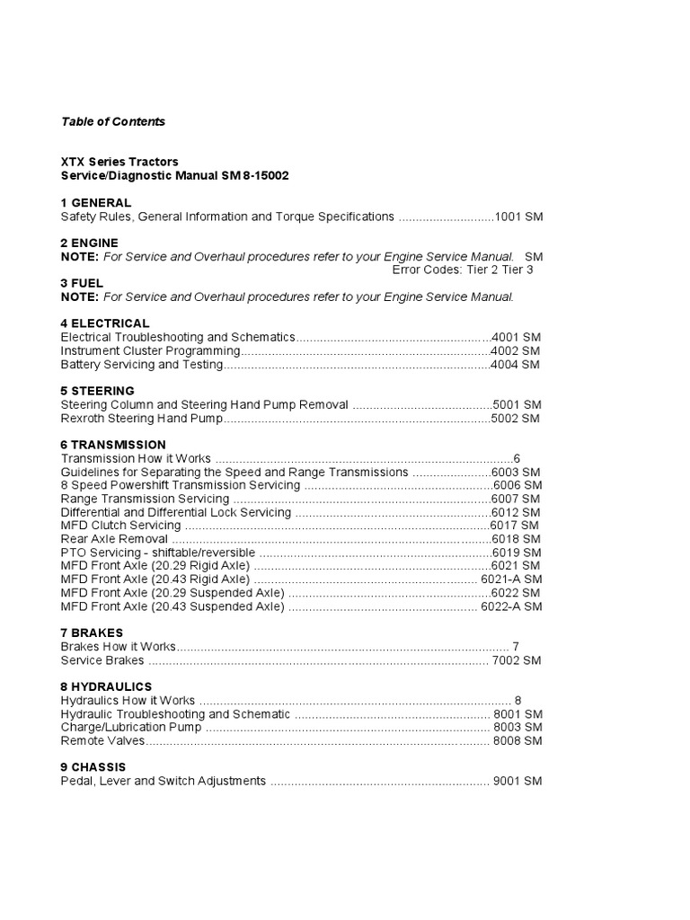 McCormick XTX185 Tractor Service Repair Manual PDF | PDF