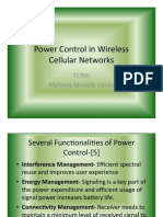Power Control in Wireless Cellular Networks: EE360 Mehmet Mustafa Yilmaz
