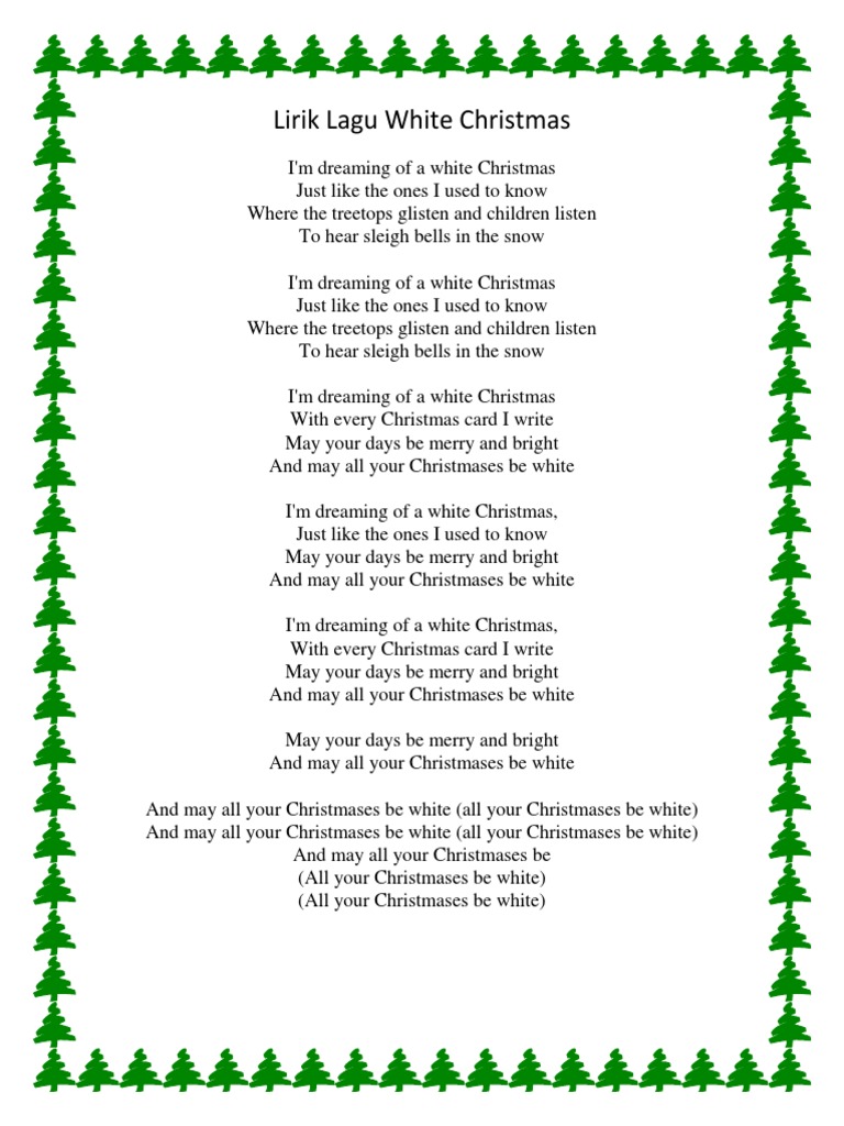 The Romp Family 30 Ide Lirik Lagu Natal White Christmas