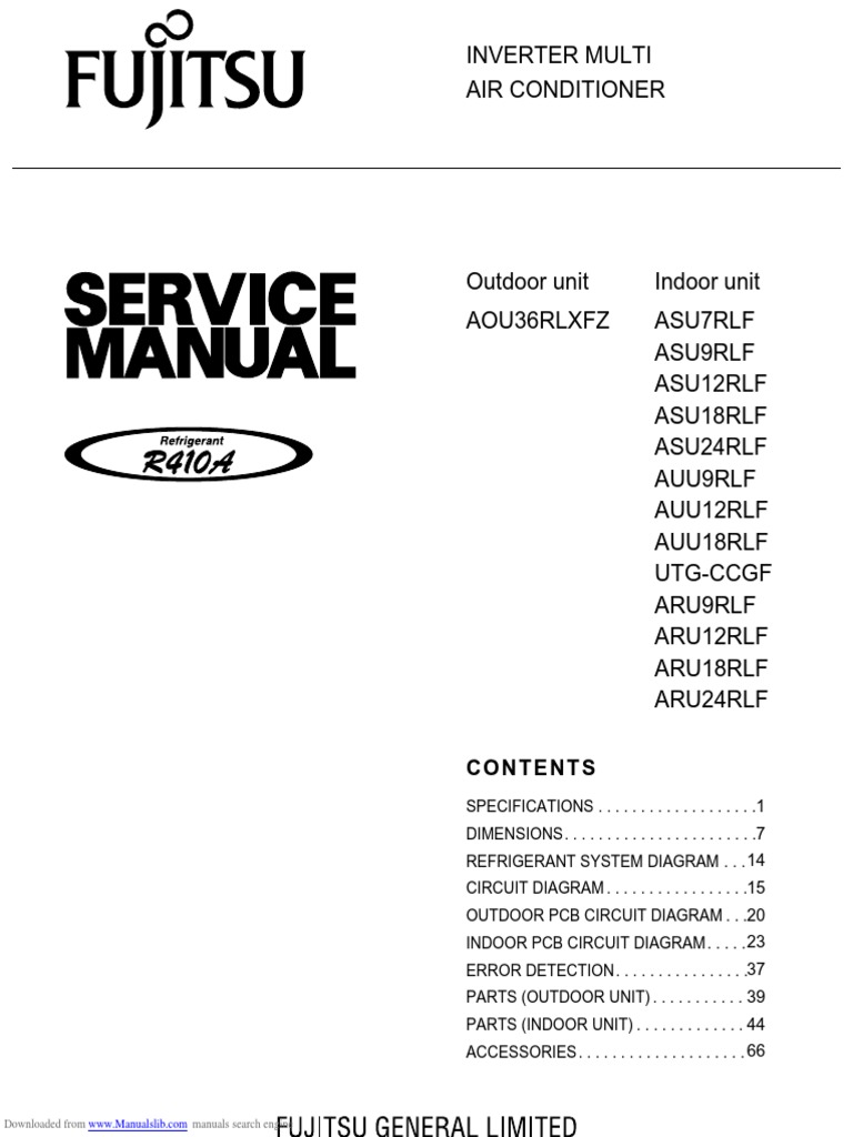 Fujitsu Air Conditioner Service Manual PDF