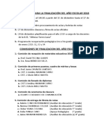 Planificacion para La Finalización Del Año Escolar 2018