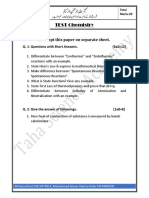 TEST Chemistry: Attempt This Paper On Separate Sheet