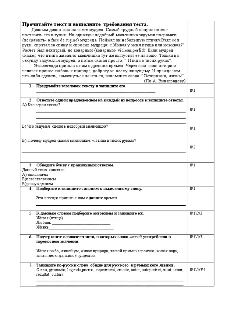 Test Limba Rusa | PDF