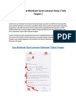 Contoh Dan Cara Membuat Surat Lamaran Kerja