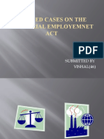 Decided Cases On The Industrial Employ em Net Act
