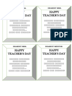 Happy Teacher'S Day Happy Teacher'S Day: Dearest Mrs. Kalpanna Dearest Mrs. Paramaswary