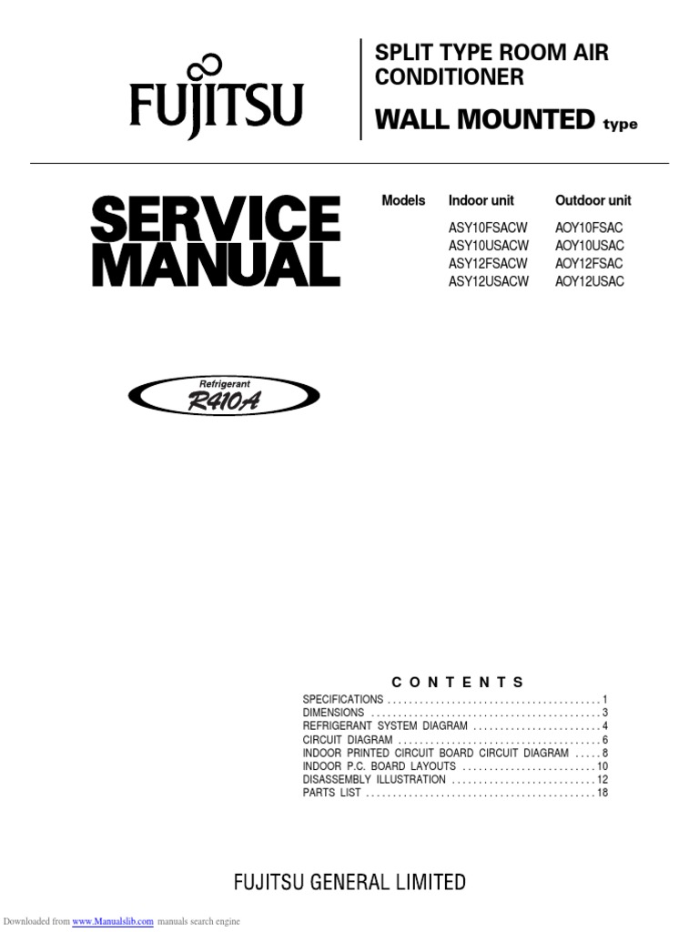 Fujitsu Service Manual PDF Clothes Dryer Hvac