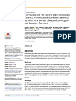 Prevalence and risk factors of preconception anemia