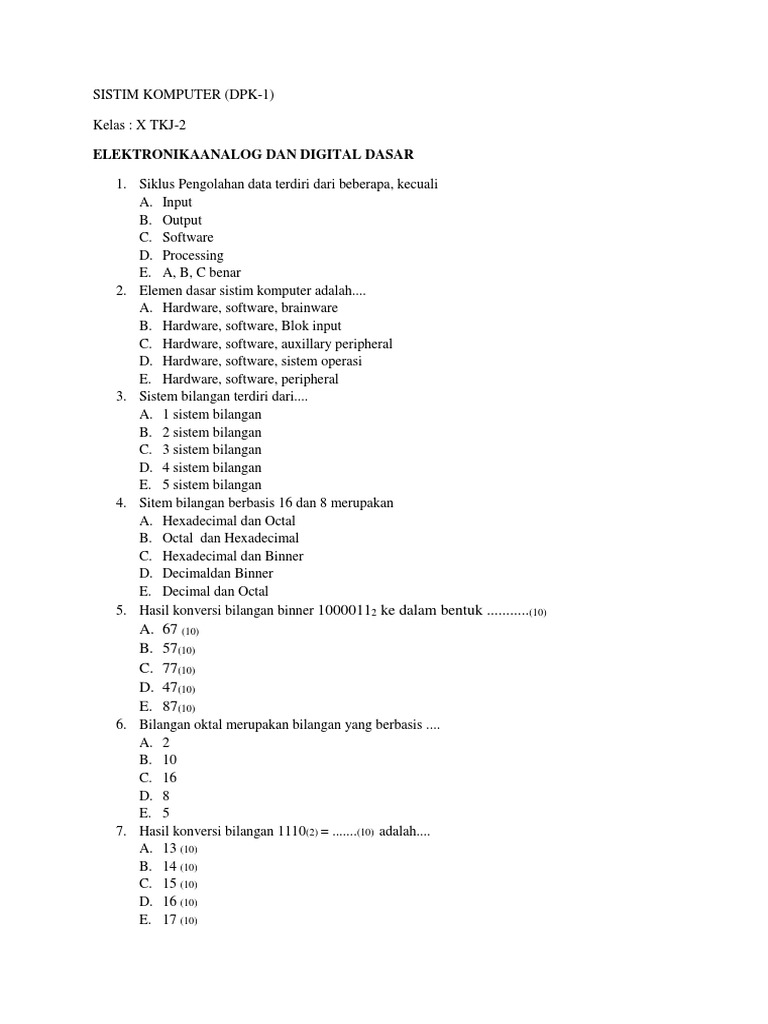 DPK-1 Sistem Komputer | PDF | Metode & Bahan Ajar | Komputer
