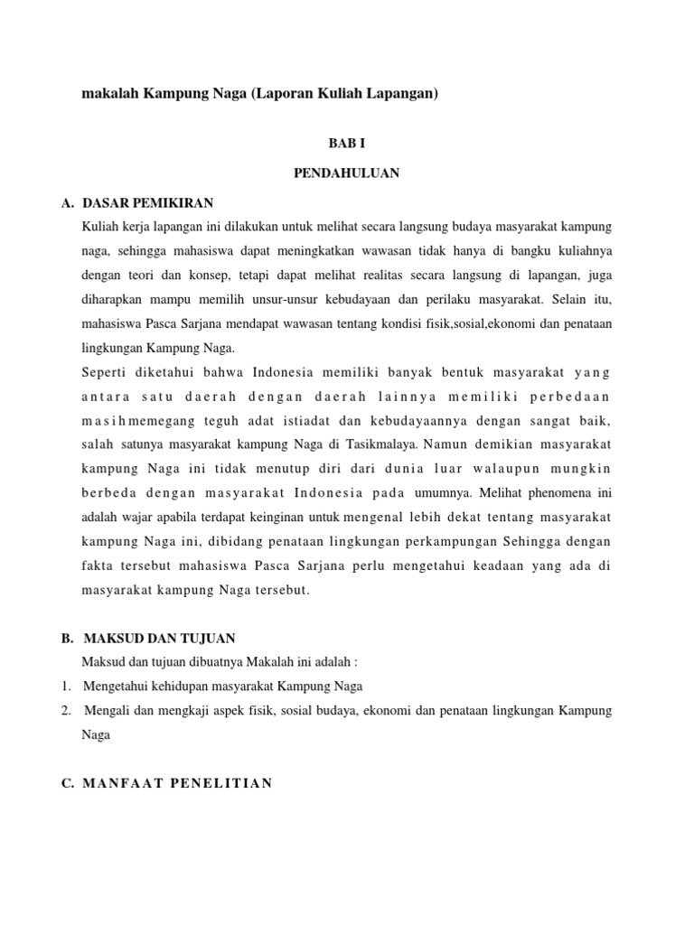 Makalah Kampung Naga | PDF