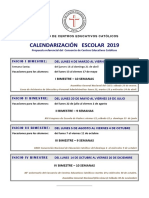 Calendarización Escolar 2019 Propuesta Aprobada