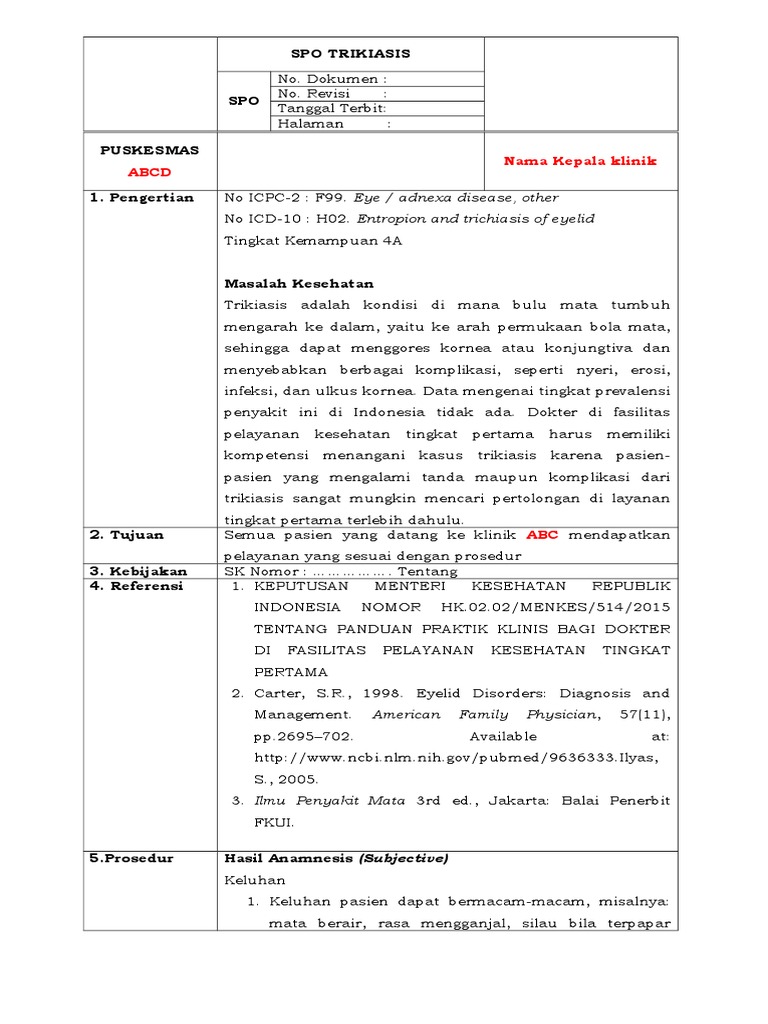 Prosedur Penanganan Trikiasis | PDF | Sains & Matematika