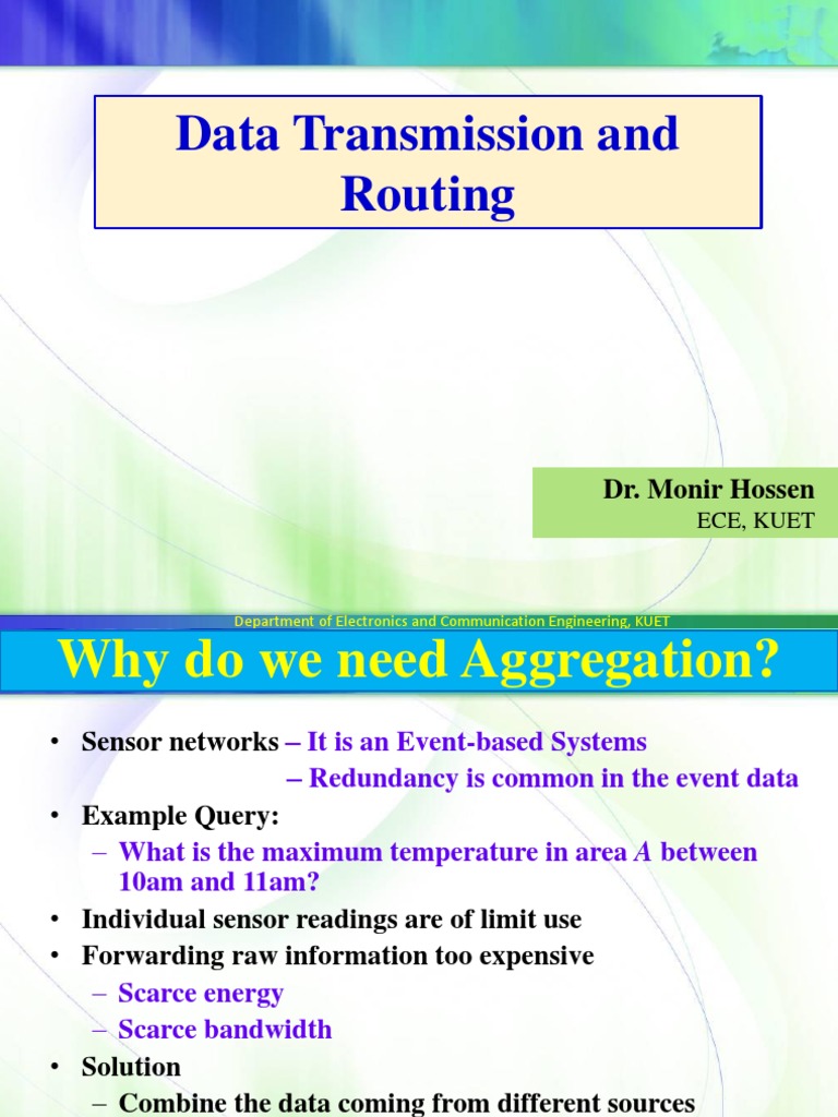Data Aggregation and Routing in WSNs | PDF | Routing | Wireless Sensor ...