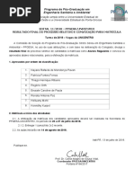 Edital 11 Resultado Final Do Processo de Seleção Alunos Regulares Vagas Da UNICENTRO