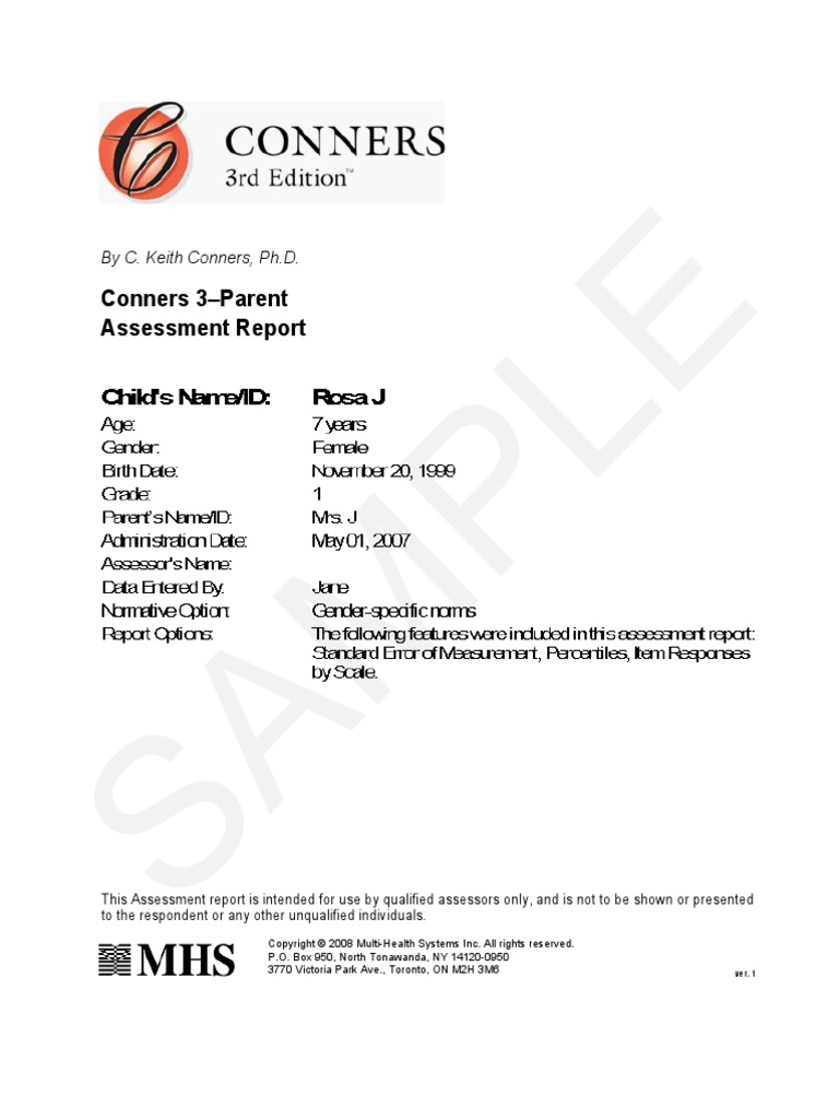 conners-3-parent-assessment-report-diagnostic-and-statistical-manual