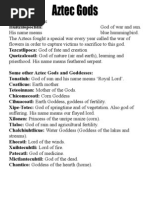 Aztec Gods