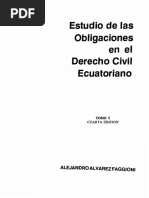Estudio de Las Obligaciones en El Derecho Civil Ecuatoriano Tomo I - Alejandro Alvarez Faggioni