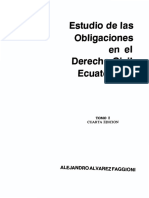 Estudio de Las Obligaciones en El Derecho Civil Ecuatoriano Tomo I - Alejandro Alvarez Faggioni
