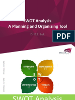 SWOT Analysis A Planning and Organizing Tool: DR B.L. Luk