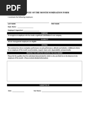 Employee of the Month Template
