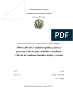 PDVSA 2003-2015: políticas y proyectos